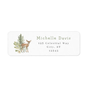 Watercolor Woodland Deer Address Label Return Address Label
