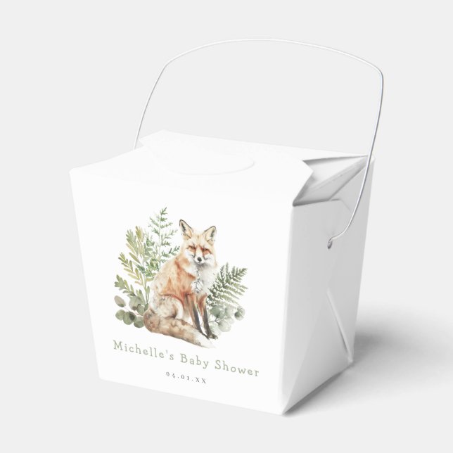 Watercolor Woodland Deer Baby Shower Favour Box (Front Side)