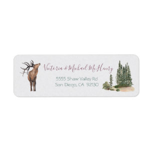 Watercolor woodland deer forest address labels