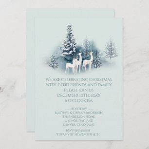 Watercolor Woodland Deer Invitation