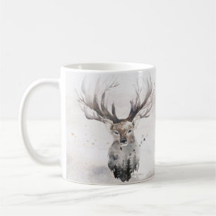 Watercolor Woodland Deer Winter Mug