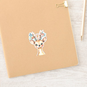 Watercolor Woodland Floral Deer