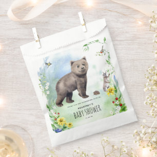 Watercolor Woodland Forest Animals Baby Shower Favour Bag