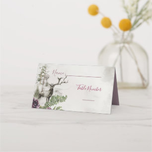 Watercolor Woodland Forest Deer table cards