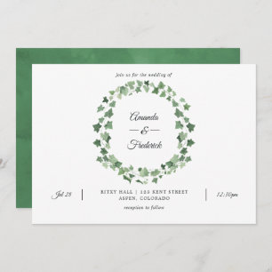 Watercolor Woodland Forest Greenery Wedding Invitation