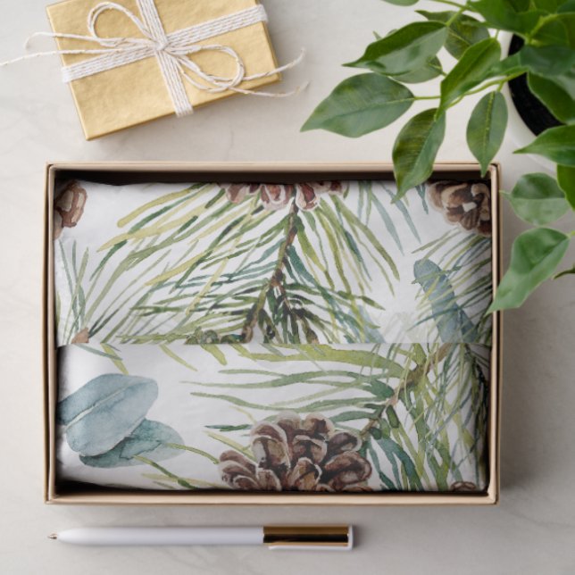 Watercolor Woodland Forest Holiday  Tissue Paper (Gift)