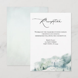 Watercolor Woodland Forest Reception Invitation