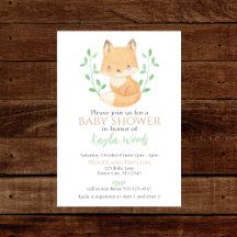 Watercolor Woodland Fox Baby Shower