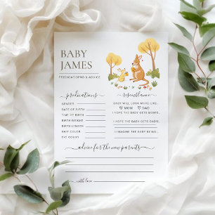 Watercolor Woodland Kangaroo Baby Predictions Game