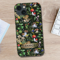 Watercolor Woodland Mushrooms Moss Pattern Name