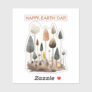 Watercolor Woodland Scenery Happy Earth Day