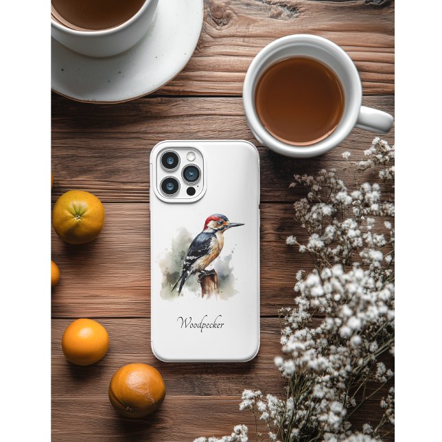Watercolor Woodland Woodpecker, custom Case-Mate iPhone Case (Creator Uploaded)
