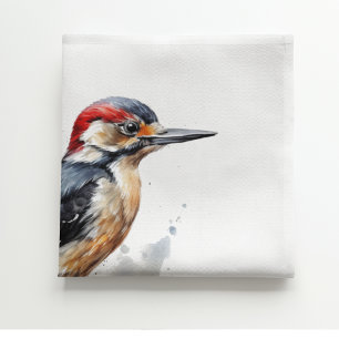 Watercolor Woodland Woodpecker, custom Napkin