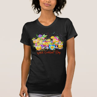 Watercolor World Cocktail Day T-Shirt