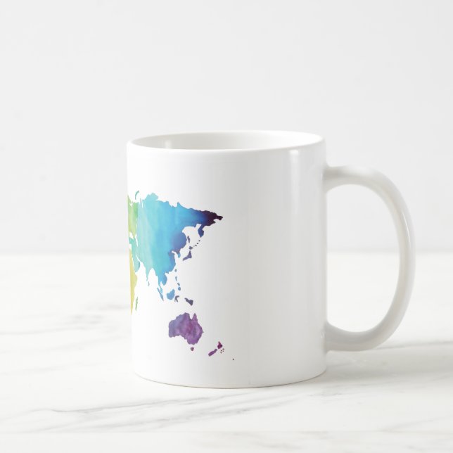 Watercolor World Map - Mug (Right)