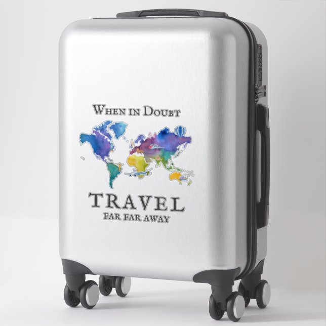 Watercolor World Map Travel Quote (Suitcase)
