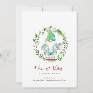 Watercolor Wreath and Gnome Holiday New Address