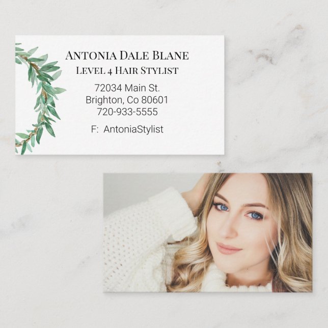Watercolor Wreath Business Card (Front/Back)