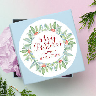 Watercolor Wreath Christmas Sticker