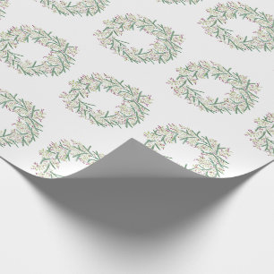 Watercolor Wreath Christmas Wrapping Paper