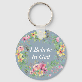 Watercolor Wreath/ Faith Key Ring