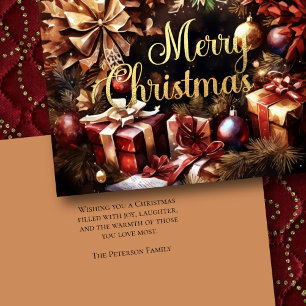 Watercolor Wreath Gifts Christmas Card