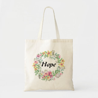 Watercolor Wreath/Hope Budget Tote Bag