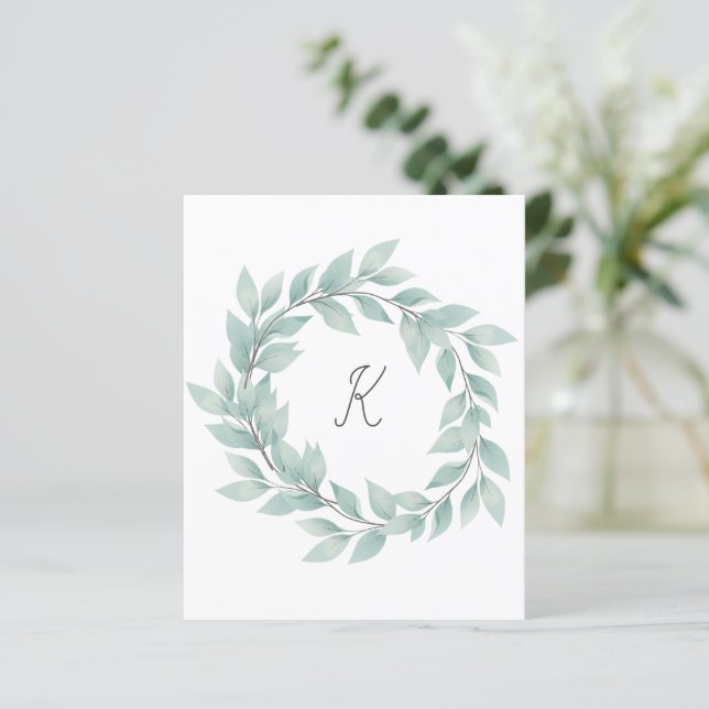 Watercolor wreath Monogram (Standing Front)