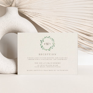 Watercolor Wreath Reception Card Forest