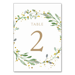 watercolor wreath Table Number 2