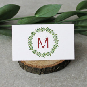 Watercolor Wreath Winter  Business Card
