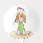 Watercolor Xmas Cavalier King Charles Spaniel  