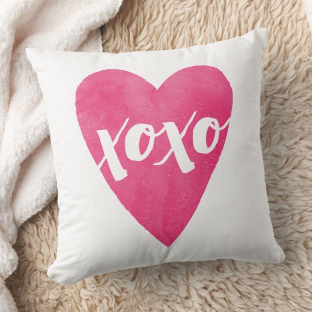 Watercolor XOXO Valentine Pillow - Pink (Creator Uploaded)