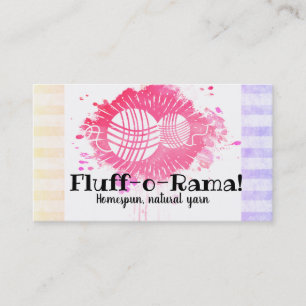 Watercolor yarn knitting crochet business card