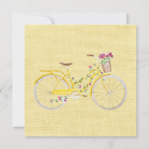 Watercolor Yellow Bike Greeting Card