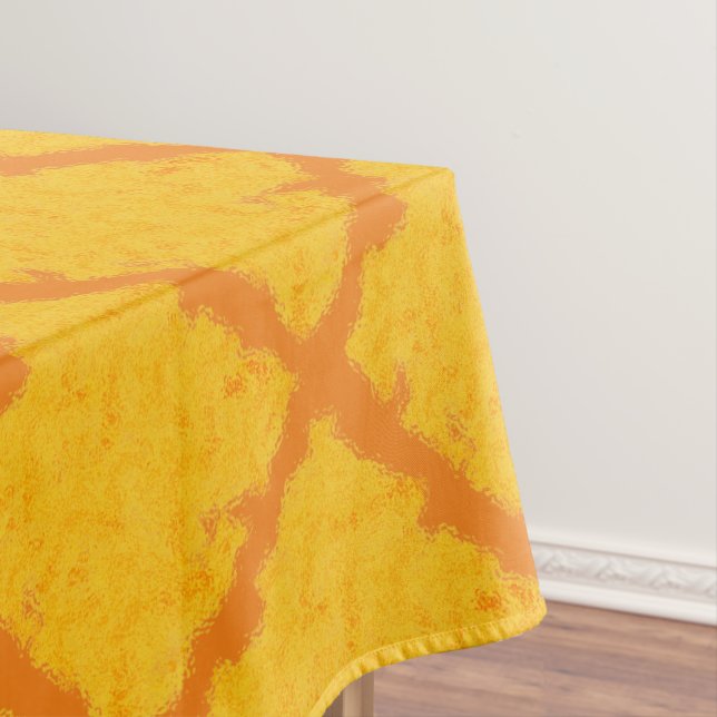 Watercolor Yellow Block Tablecloth (In Situ)