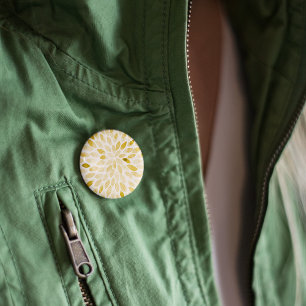 Watercolor yellow brush strokes 3 cm round badge