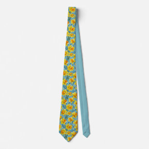 Watercolor Yellow Daffodils Tie
