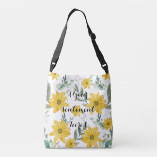 Watercolor Yellow Daisies Crossbody Bag