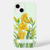Watercolor Yellow Day Lilies Floral Illustration