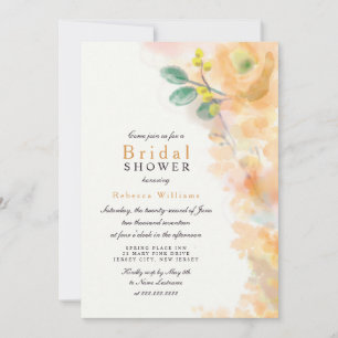 Watercolor Yellow Floral Bridal Shower Invite
