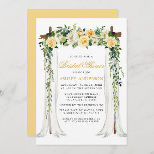 Watercolor Yellow Floral Canopy Bridal Shower Invitation