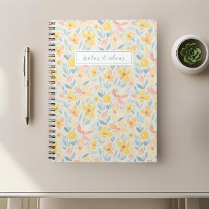 Watercolor Yellow Floral Notebook