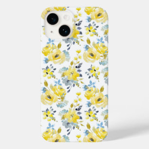 Watercolor Yellow Floral Pattern Case-Mate iPhone 14 Case