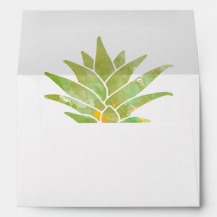 Watercolor Yellow & Green Pineapple Top Stencil Envelope