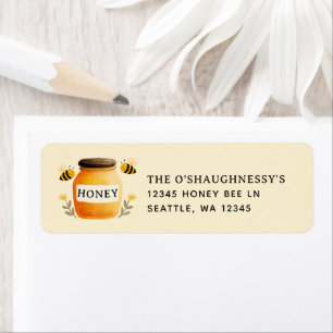 Watercolor Yellow Honey & Bees Return Address Label