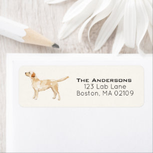 Watercolor Yellow Lab Silhouette Address Return Address Label