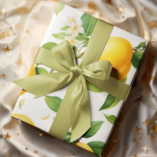 Watercolor Yellow Lemon Pattern Wrapping Paper (Creator Uploaded)