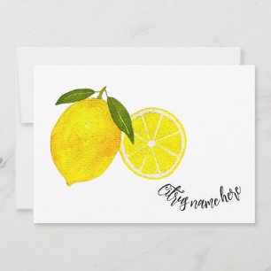 Watercolor Yellow Lemons Invitation