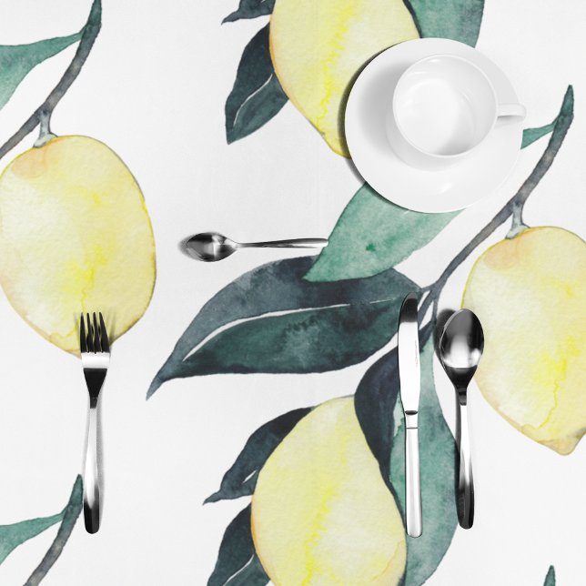 Watercolor Yellow Lemons Seamless Pattern Tablecloth (Creator Uploaded)